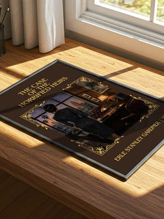 Case Of The Horrified Heirs Classic Book Art Print by E. Gardner – print on a sunlit desk