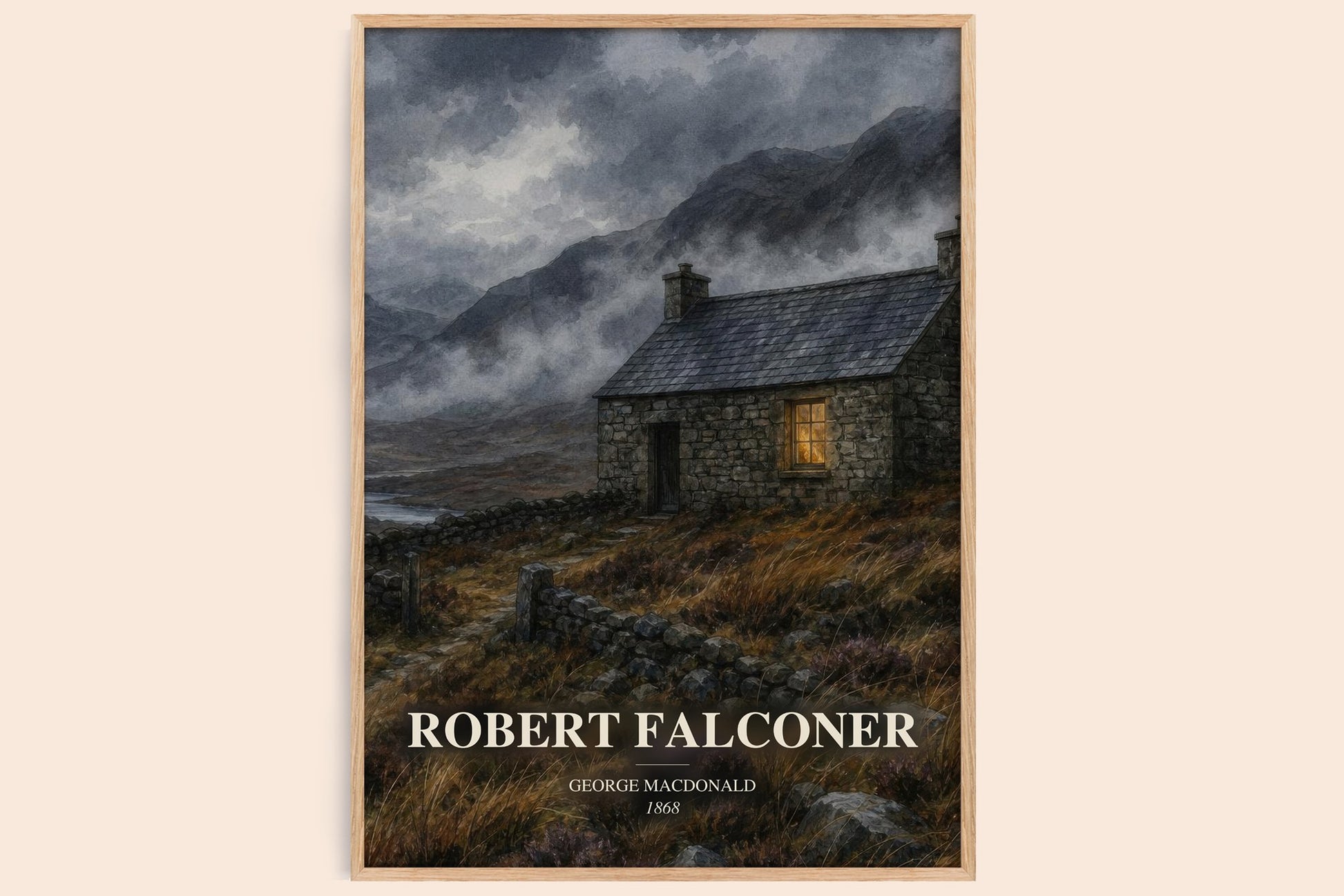 Robert Falconer watercolour book poster by George Macdonald – framed literary art print