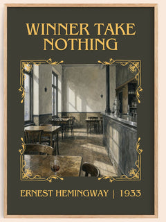 Winner Take Nothing Classic Book Art Print by Ernest Hemingway – book poster