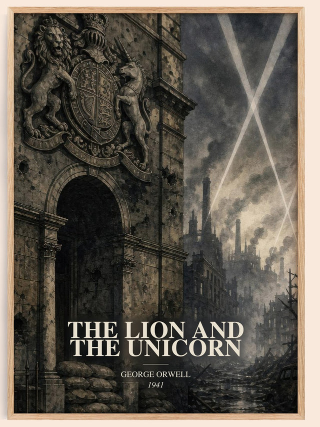 Lion And The Unicorn Book Watercolour Illustration by George Orwell