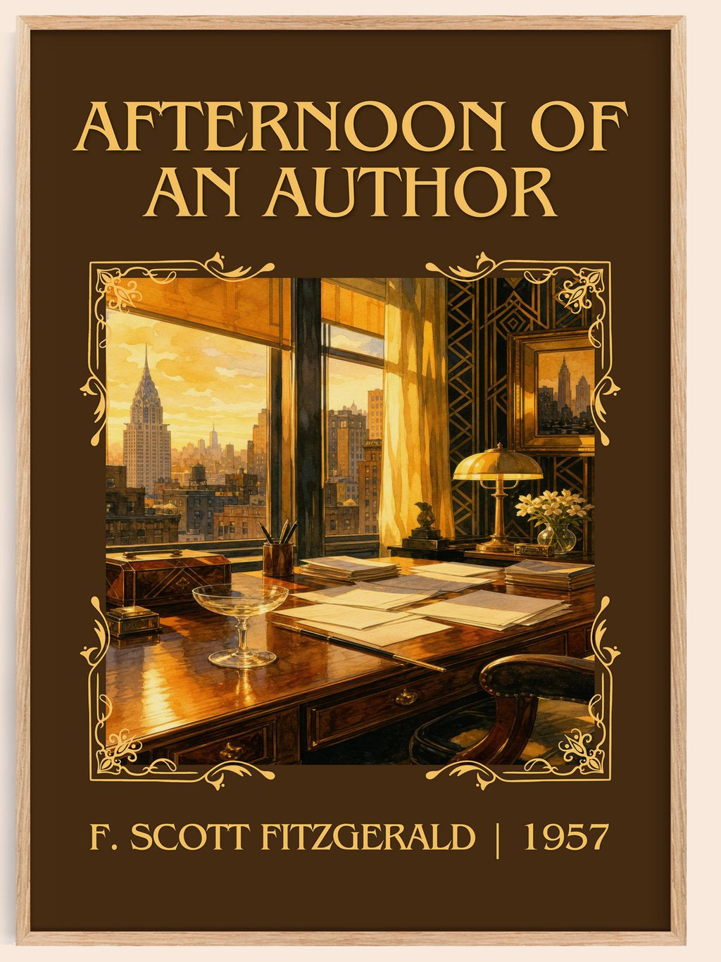 Afternoon Of An Author Classic Book Art Print by F. Scott Fitzgerald – book poster