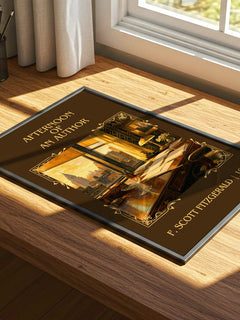 Afternoon Of An Author Classic Book Art Print by F. Scott Fitzgerald – print on a sunlit desk