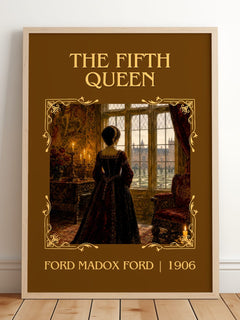 The Fifth Queen Classic Book Art Print by Ford Madox Ford – framed print leaning on a wooden floor