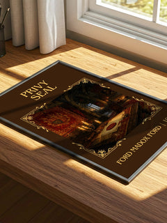 Privy Seal Classic Book Art Print by Ford Madox Ford – print on a sunlit desk