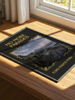 No More Parades Classic Book Art Print by Ford Madox Ford – print on a sunlit desk