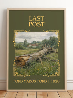 Last Post Classic Book Art Print by Ford Madox Ford – framed print leaning on a wooden floor