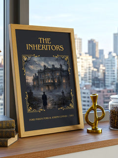 Inheritors Classic Book Art Print by Ford Madox Ford & Joseph Conrad – framed print on a city-view windowsill