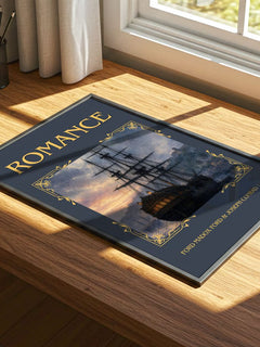 Romance Classic Book Art Print by Ford Madox Ford & Joseph Conrad – print on a sunlit desk