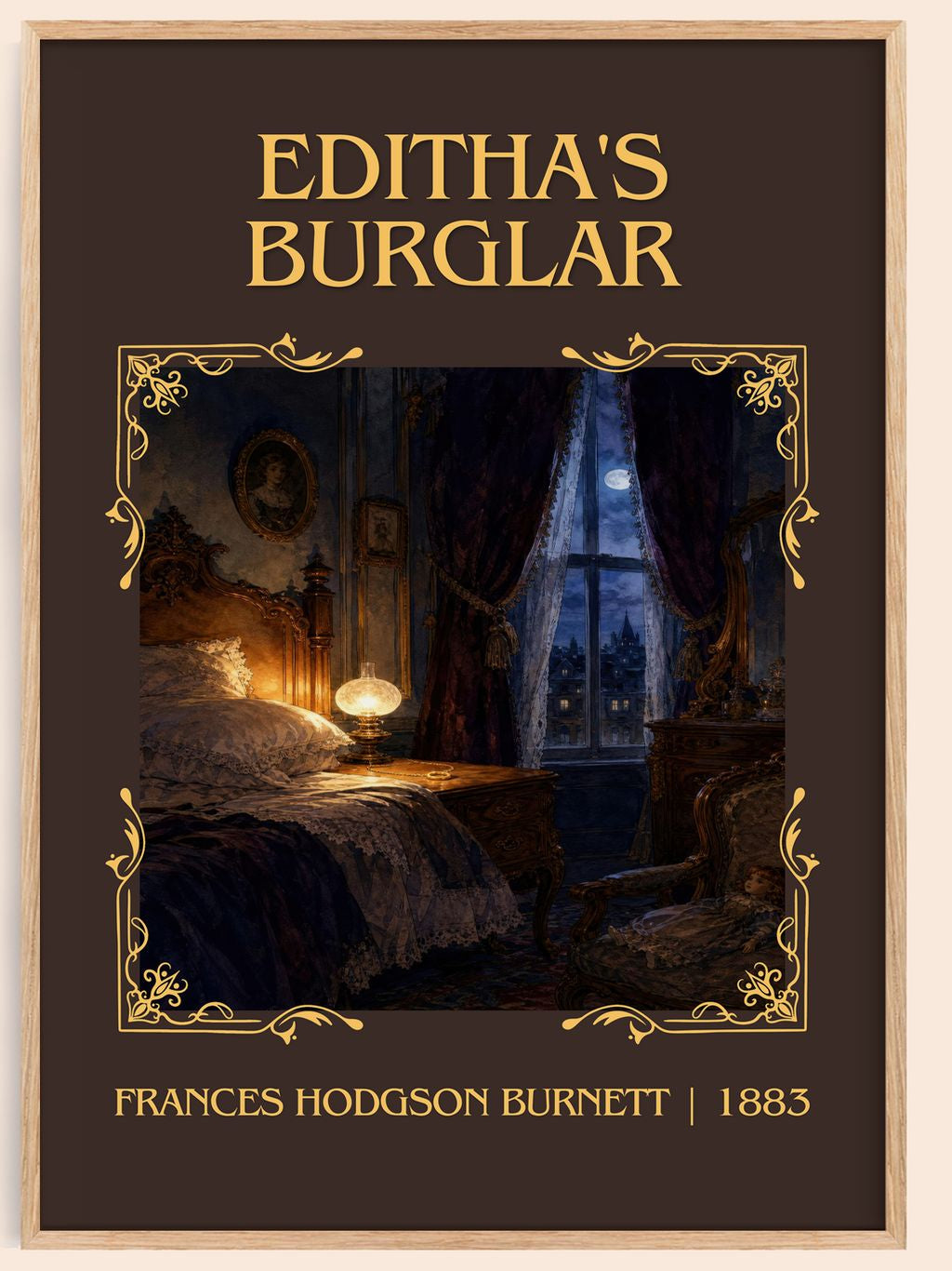 Editha'S Burglar Classic Book Art Print by Frances Hodgson Burnett – book poster