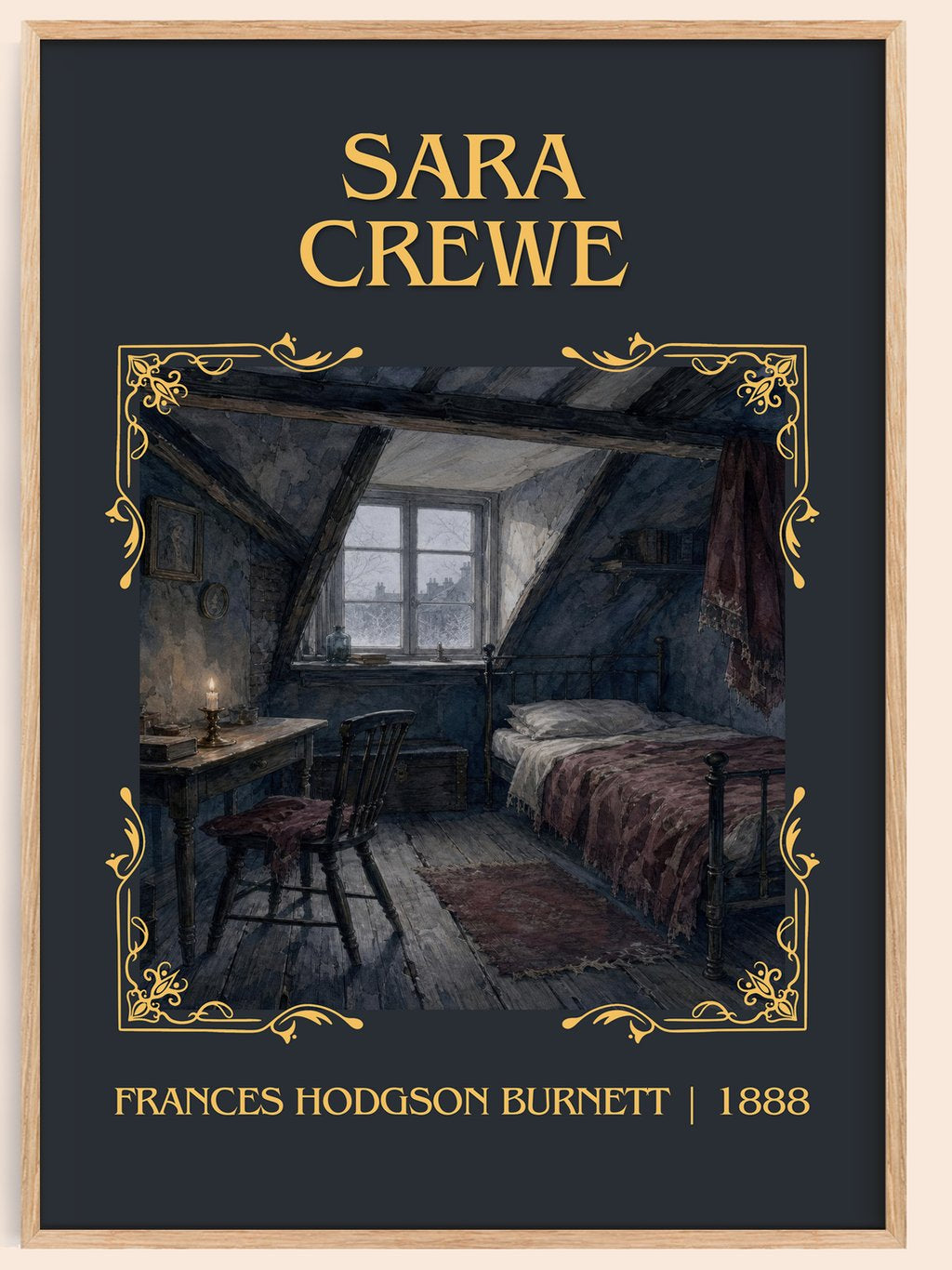 Sara Crewe Classic Book Art Print by Frances Hodgson Burnett – book poster