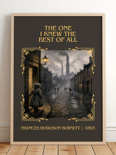 One I Knew The Best Of All Classic Book Art Print by F. Burnett – framed print leaning on a wooden floor