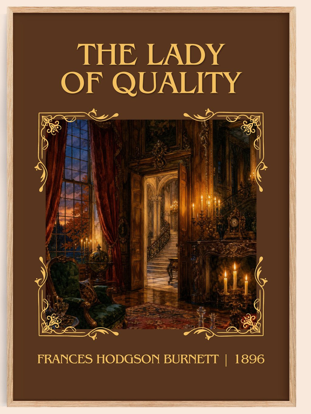 The Lady Of Quality Classic Book Art Print by Frances Hodgson Burnett – book poster