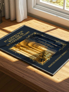 In Connection With The De Willoughby Claim Classic Book Art Print – – print on a sunlit desk