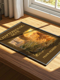 Chapterhouse: Dune Classic Book Art Print by Frank Herbert – print on a sunlit desk