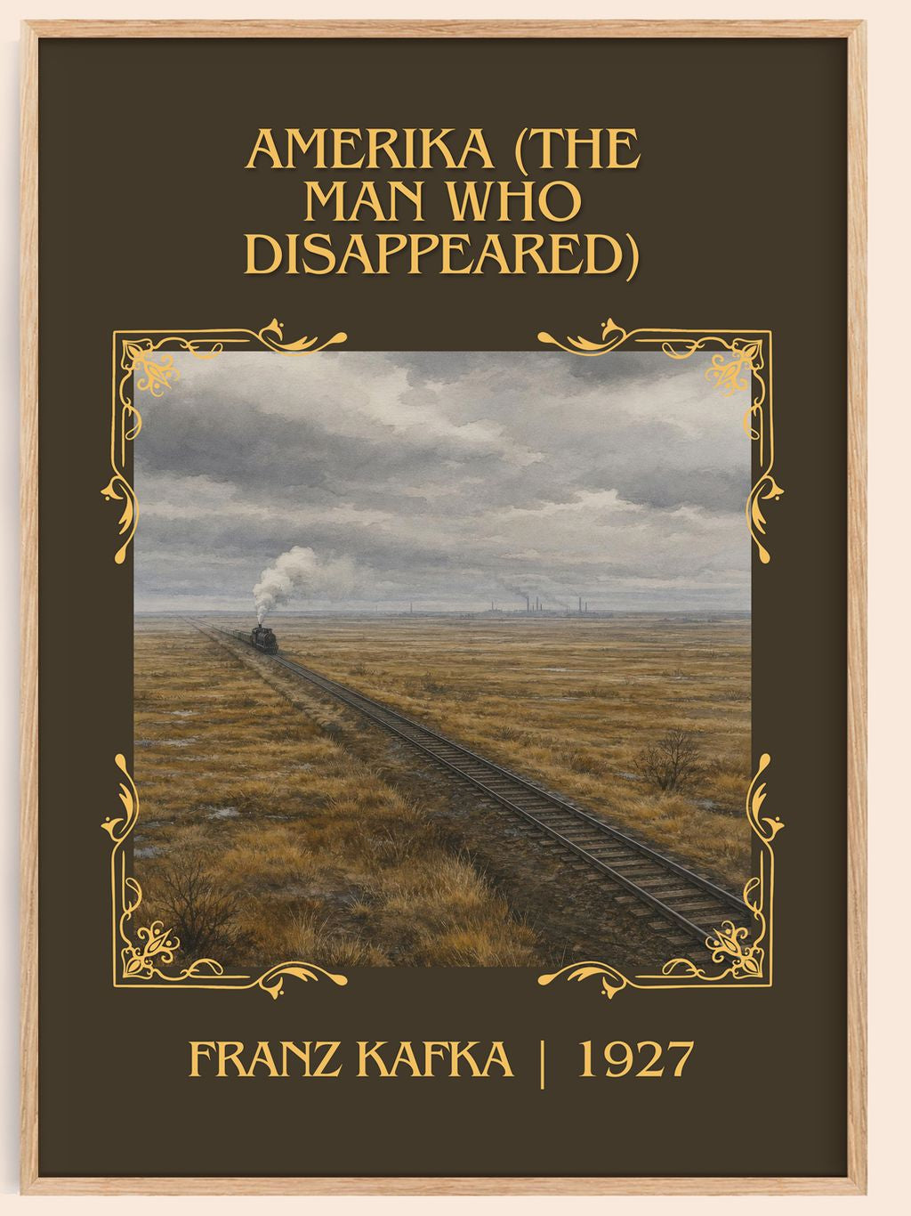 Amerika (The Man Who Disappeared) Classic Book Art Print by F. Kafka – book poster