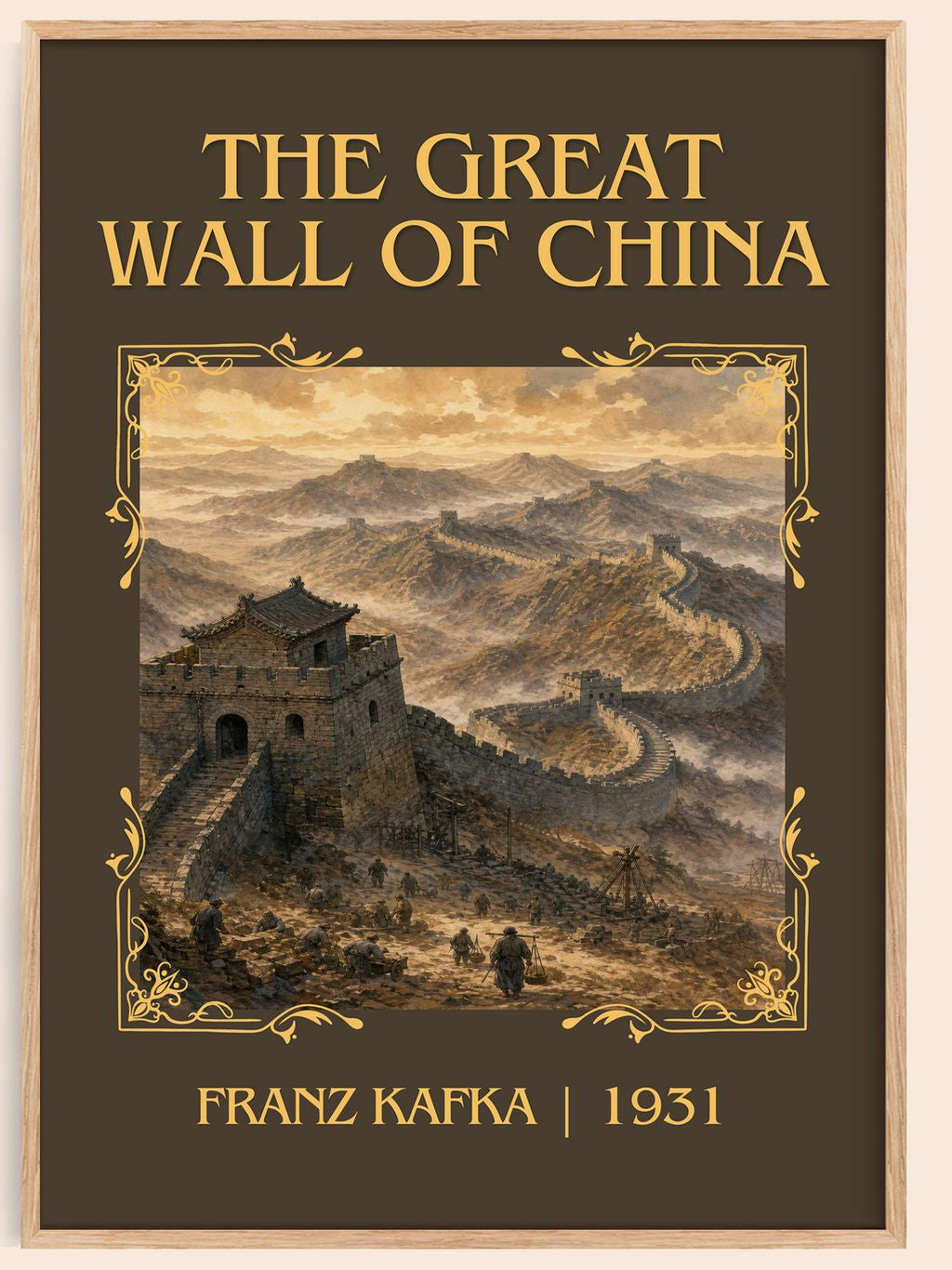 The Great Wall Of China Classic Book Art Print by Franz Kafka – book poster