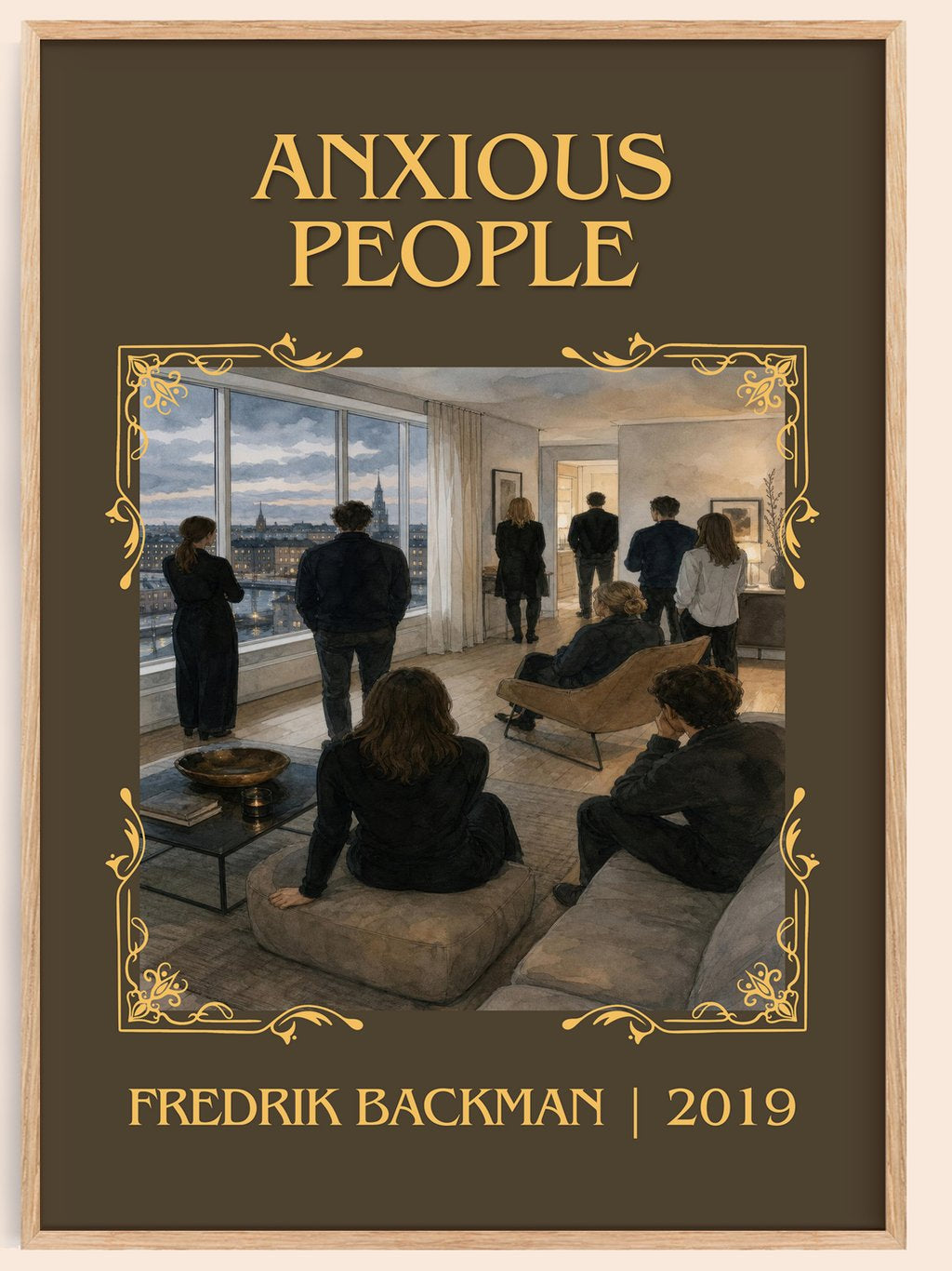 Anxious People Classic Book Art Print by Fredrik Backman – book poster