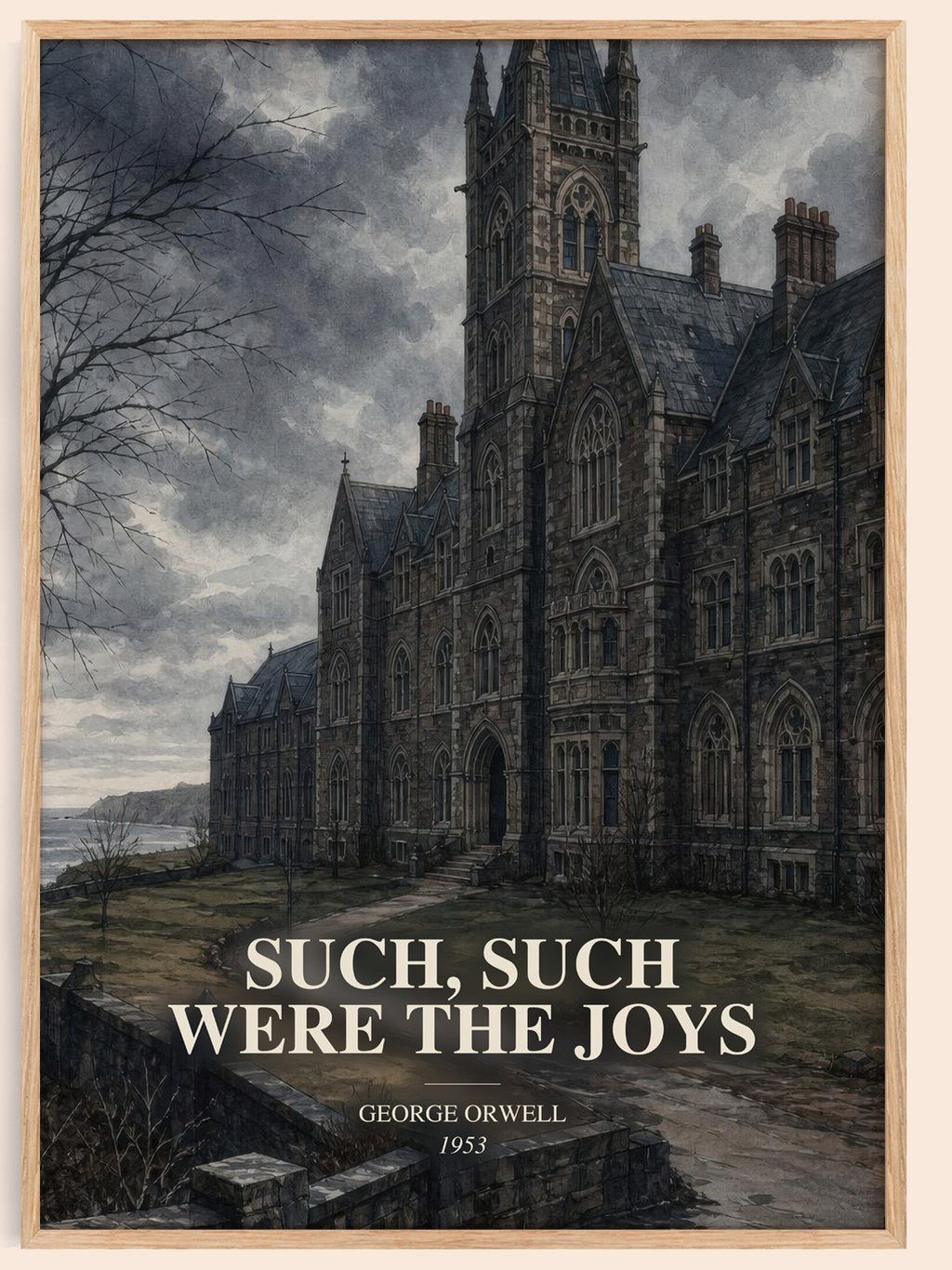 Such, Such Were The Joys watercolour book poster by George Orwell – framed literary art print