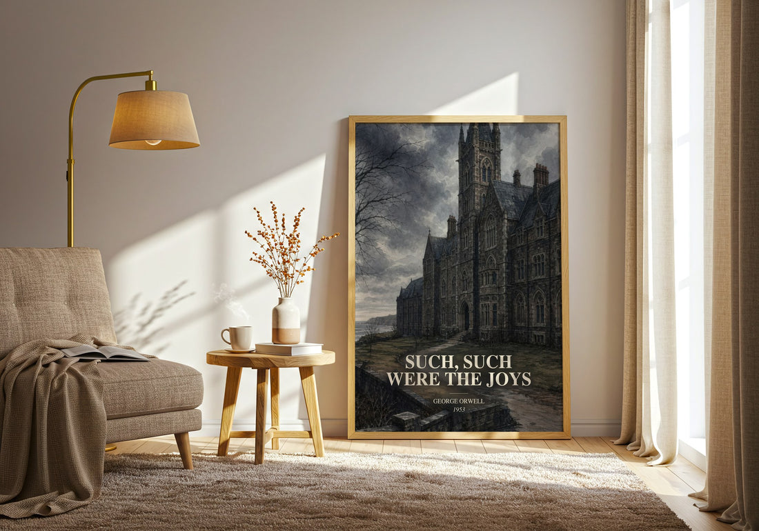 Such, Such Were The Joys watercolour print in frame leaning in hallway – memoir wall art (mockup)