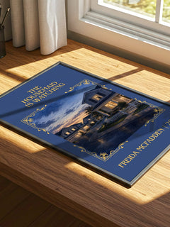 The Housemaid Is Watching Classic Book Art Print by Freida Mcfadden – print on a sunlit desk