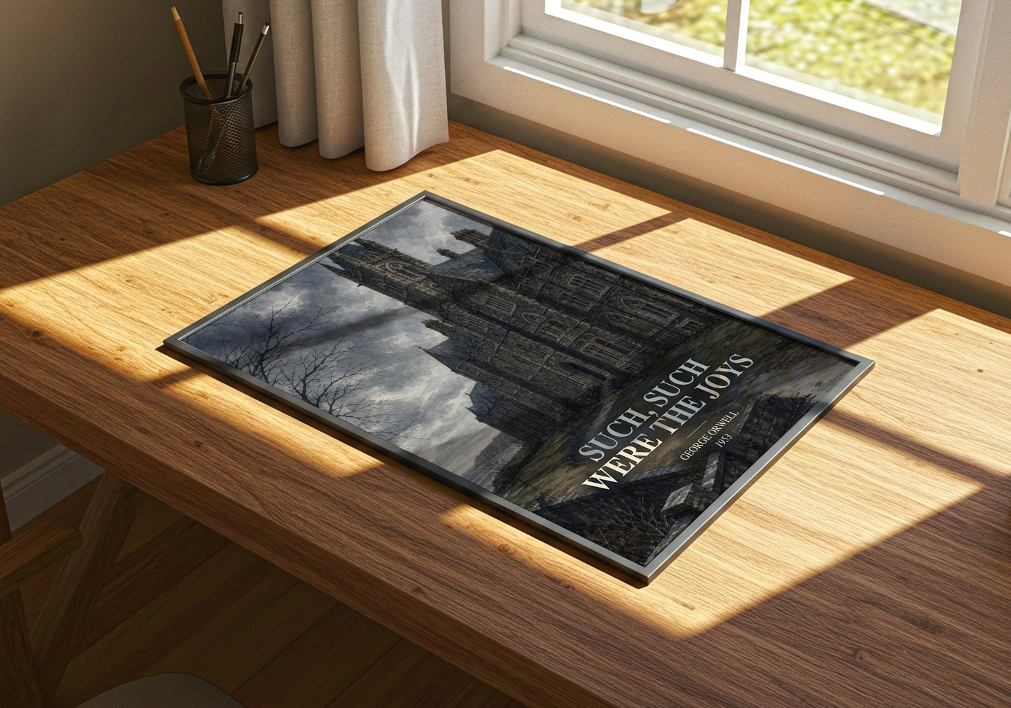 Such, Such Were The Joys watercolour book poster framed on wall – memoir wall art