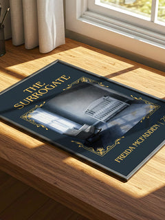 The Surrogate Classic Book Art Print by Freida Mcfadden – print on a sunlit desk