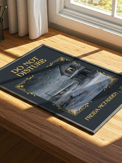 Do Not Disturb Classic Book Art Print by Freida Mcfadden – print on a sunlit desk