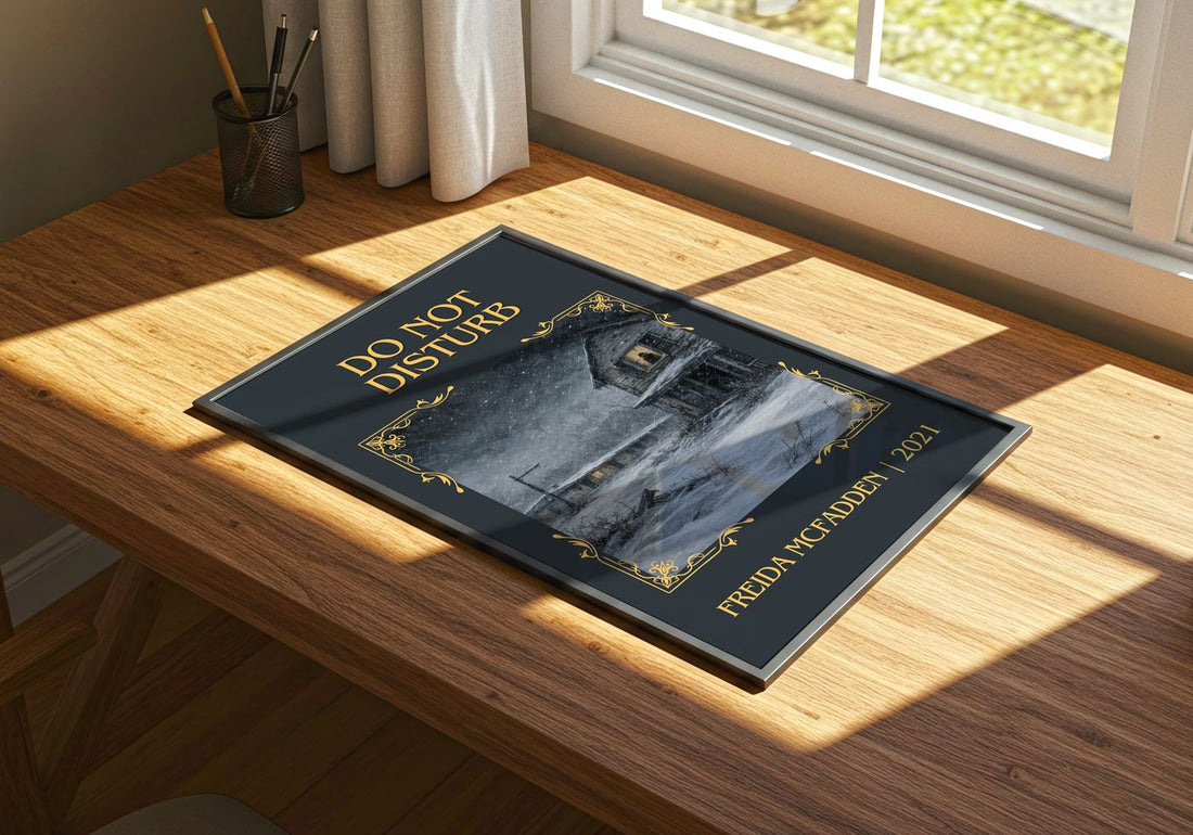 Do Not Disturb Classic Book Art Print by Freida Mcfadden – print on a sunlit desk