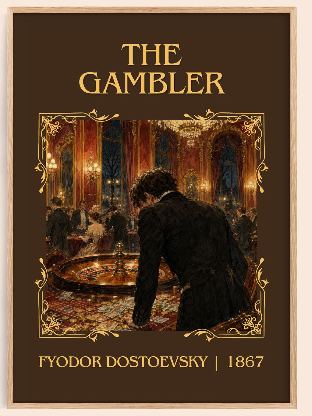 The Gambler Classic Book Art Print by Fyodor Dostoevsky – book poster