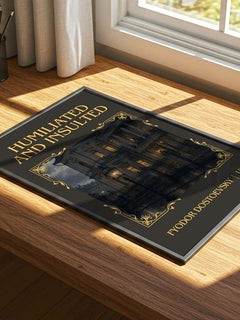 Humiliated And Insulted Classic Book Art Print by Fyodor Dostoevsky – print on a sunlit desk