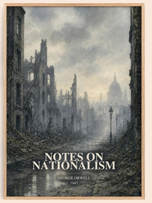 Notes On Nationalism watercolour book poster by George Orwell – framed literary art print