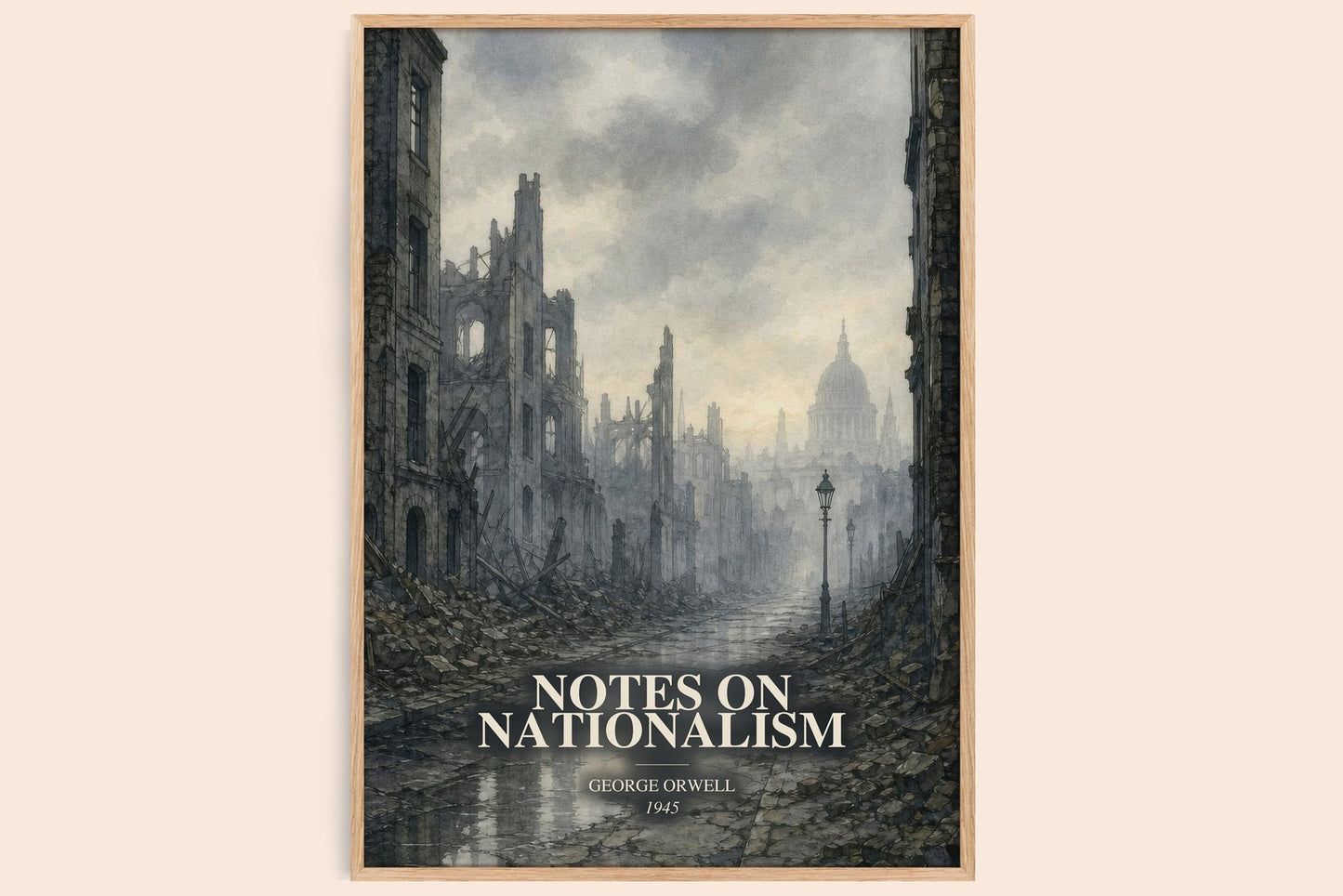 Notes On Nationalism watercolour book poster by George Orwell – framed literary art print