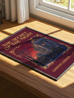 The Secret Of The Night Classic Book Art Print by Gaston Leroux – print on a sunlit desk