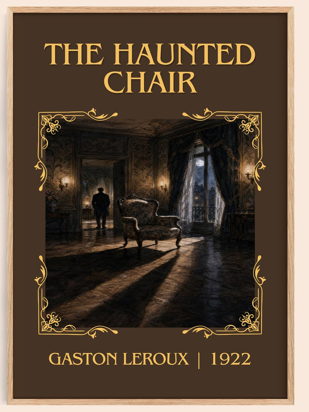 The Haunted Chair Classic Book Art Print by Gaston Leroux – book poster