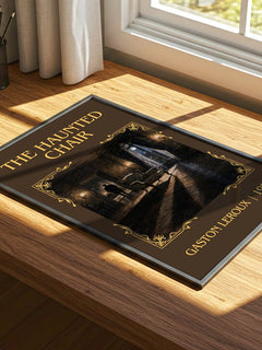 The Haunted Chair Classic Book Art Print by Gaston Leroux – print on a sunlit desk