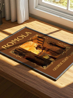 Romola Classic Book Art Print by George Eliot – print on a sunlit desk