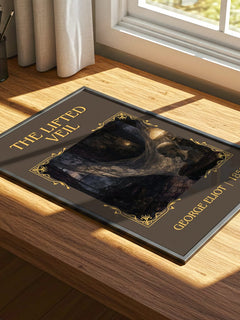 The Lifted Veil Classic Book Art Print by George Eliot – print on a sunlit desk
