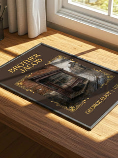 Brother Jacob Classic Book Art Print by George Eliot – print on a sunlit desk