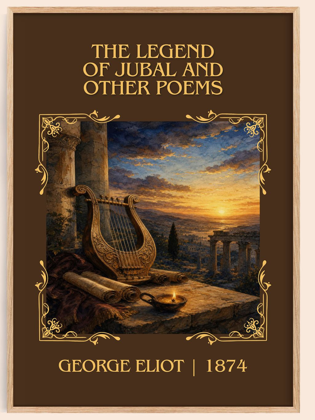 Legend Of Jubal And Other Poems Classic Book Art Print by George Eliot – book poster