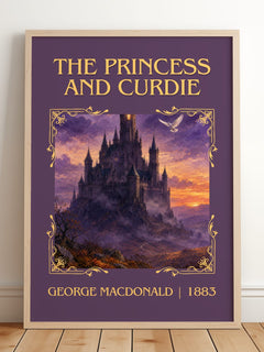 The Princess And Curdie Classic Book Art Print by George Macdonald – framed print leaning on a wooden floor