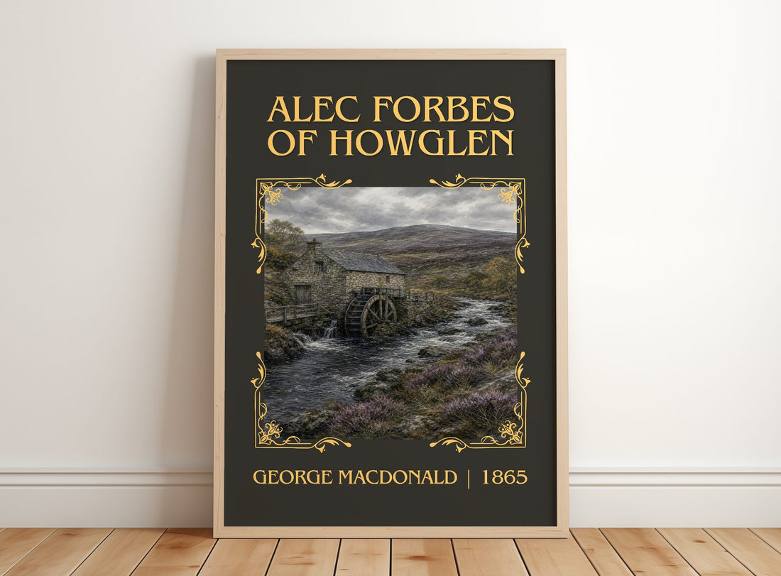 Alec Forbes Of Howglen Classic Book Art Print by George Macdonald – framed print leaning on a wooden floor