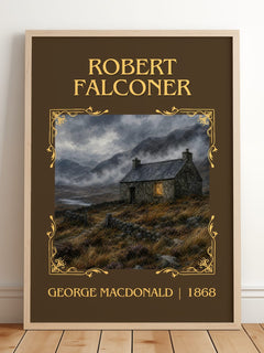 Robert Falconer Classic Book Art Print by George Macdonald – framed print leaning on a wooden floor