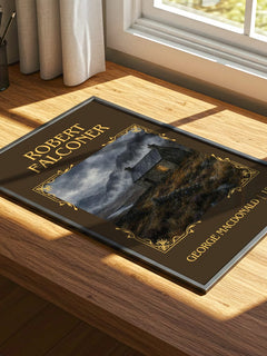 Robert Falconer Classic Book Art Print by George Macdonald – print on a sunlit desk