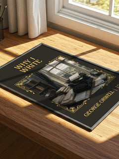 Why I Write Classic Book Art Print by George Orwell – print on a sunlit desk