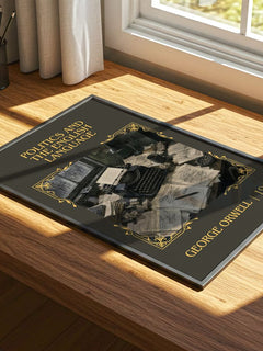 Politics And The English Language Classic Book Art Print by G. Orwell – print on a sunlit desk