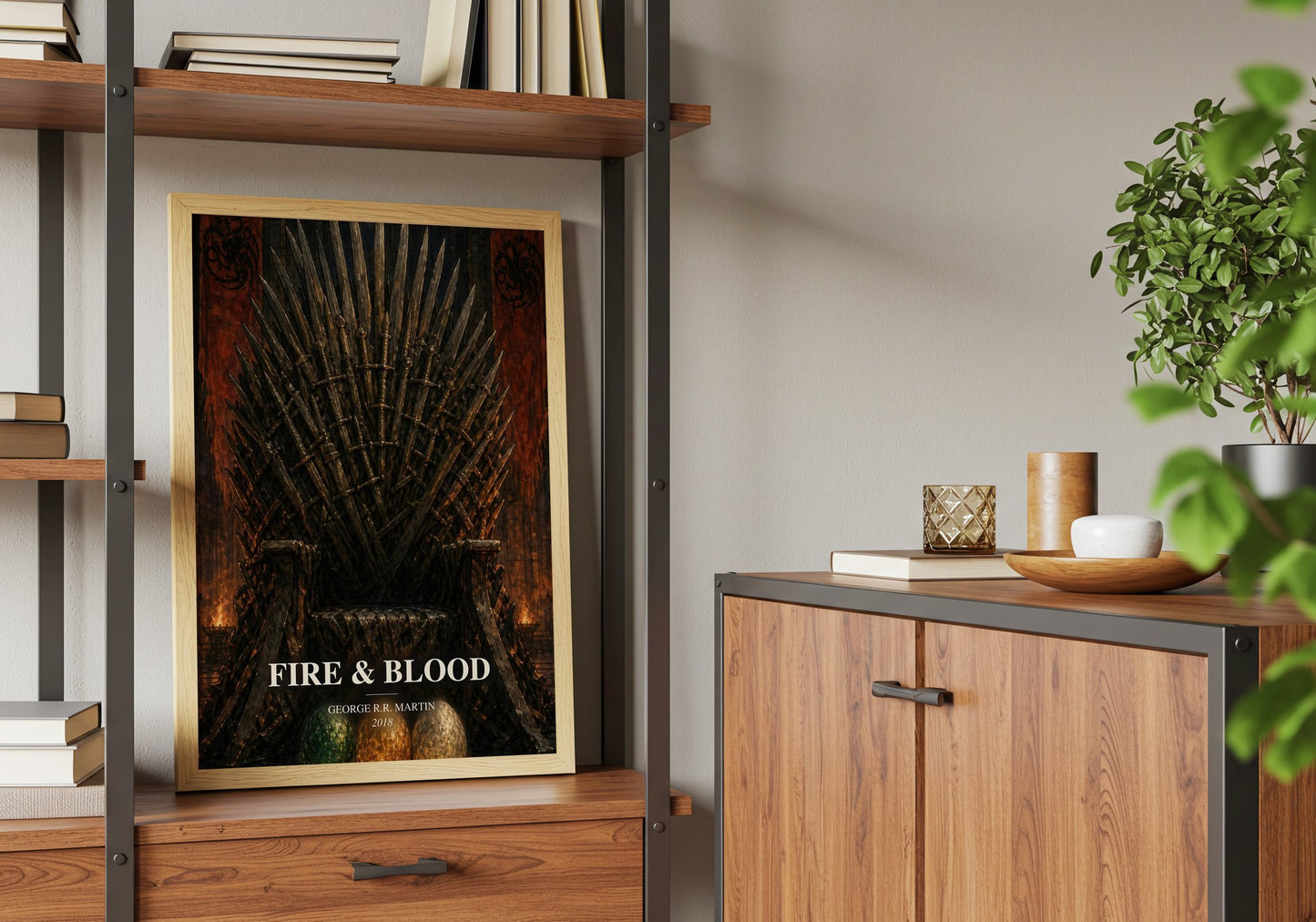 Fire & Blood book watercolour illustration paper finish options – matte satin gloss