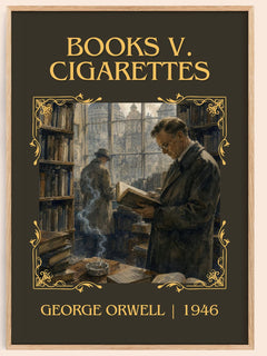 Books V. Cigarettes Classic Book Art Print by George Orwell – book poster