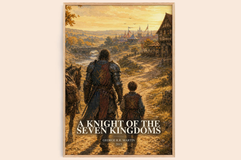 A Knight Of The Seven Kingdoms watercolour book poster by George R.R. Martin – framed literary art print