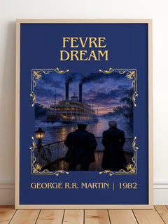 Fevre Dream Classic Book Art Print by George R.R. Martin – framed print leaning on a wooden floor