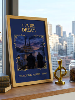 Fevre Dream Classic Book Art Print by George R.R. Martin – framed print on a city-view windowsill